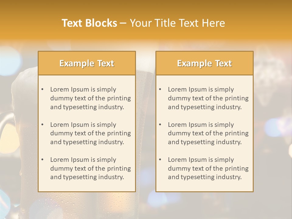 Pub Interior View Through Window With Reflection Of Street Lights PowerPoint Template