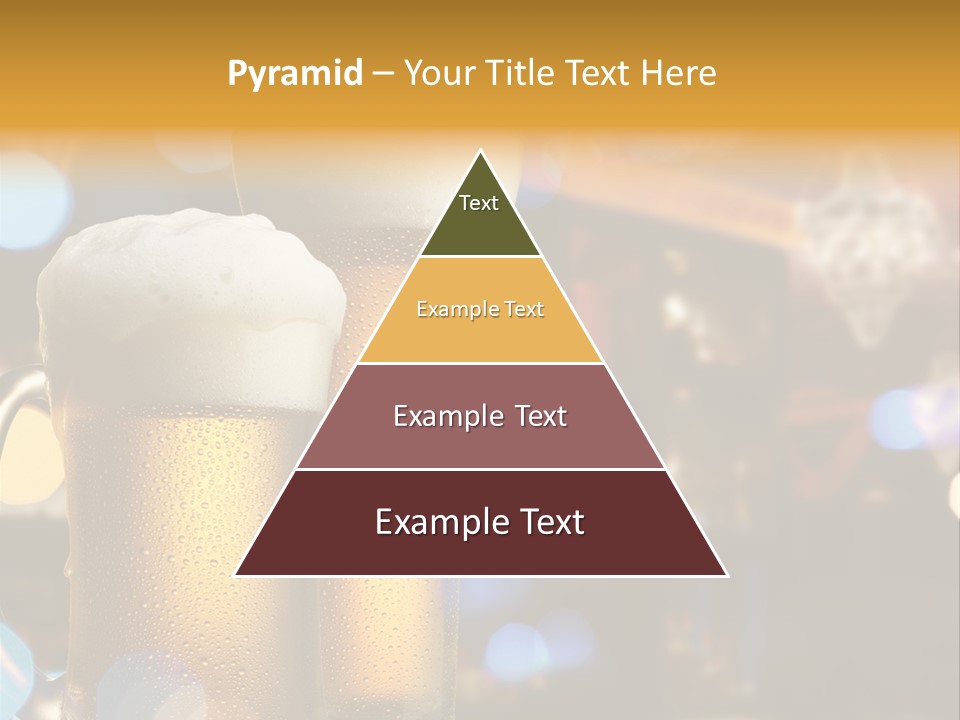 Pub Interior View Through Window With Reflection Of Street Lights PowerPoint Template