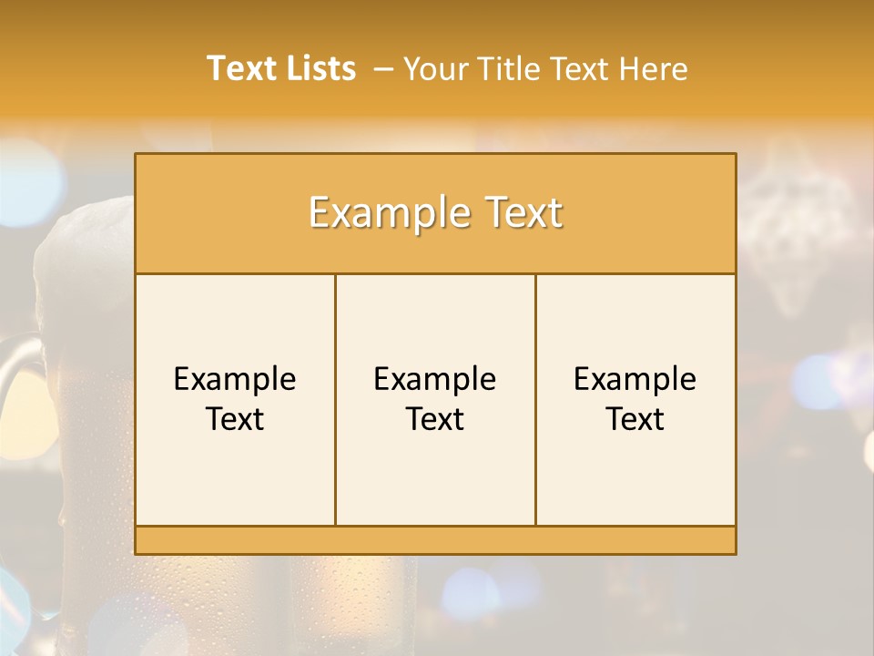Pub Interior View Through Window With Reflection Of Street Lights PowerPoint Template