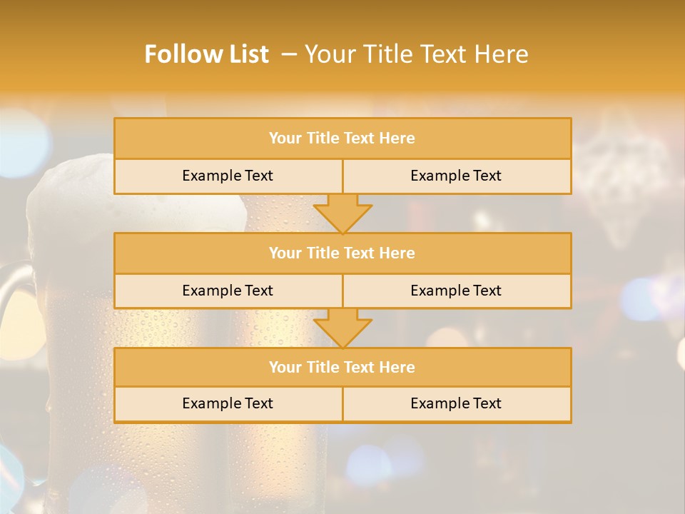 Pub Interior View Through Window With Reflection Of Street Lights PowerPoint Template