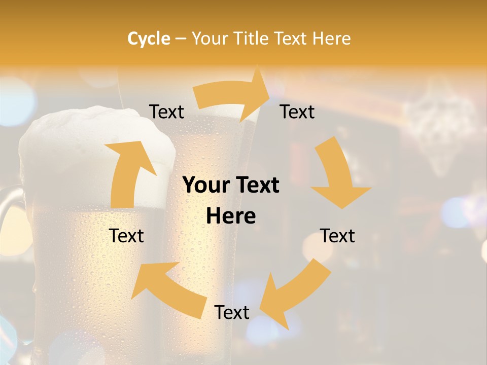 Pub Interior View Through Window With Reflection Of Street Lights PowerPoint Template