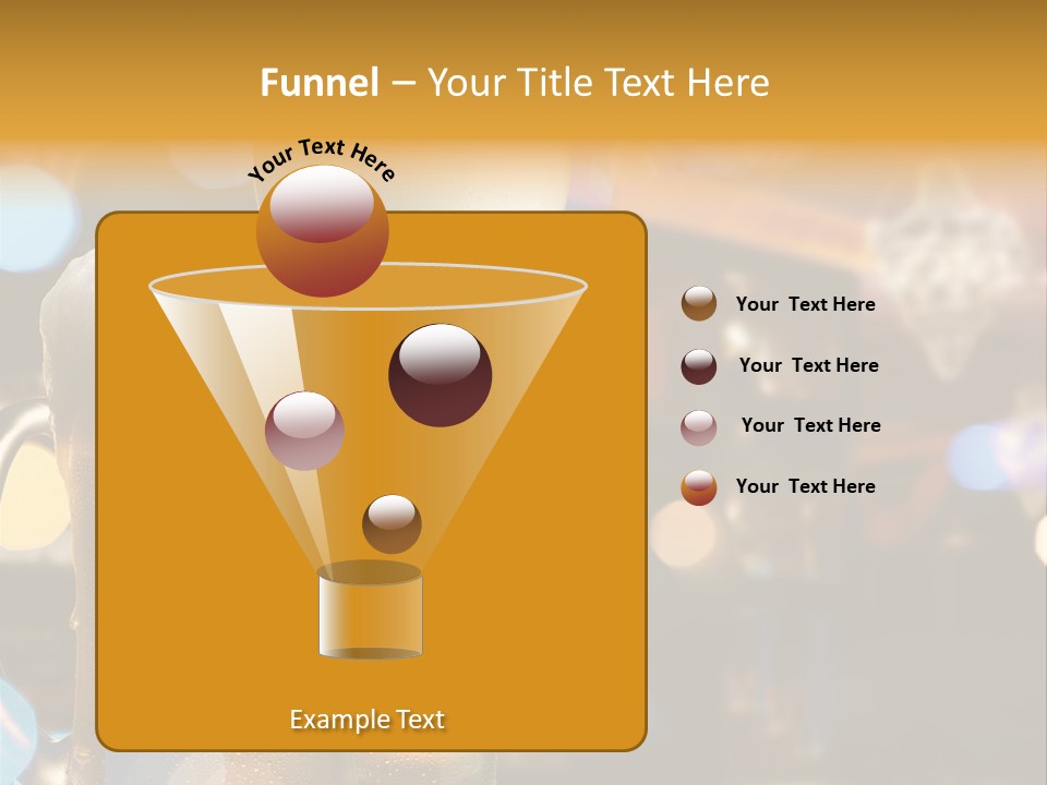 Pub Interior View Through Window With Reflection Of Street Lights PowerPoint Template