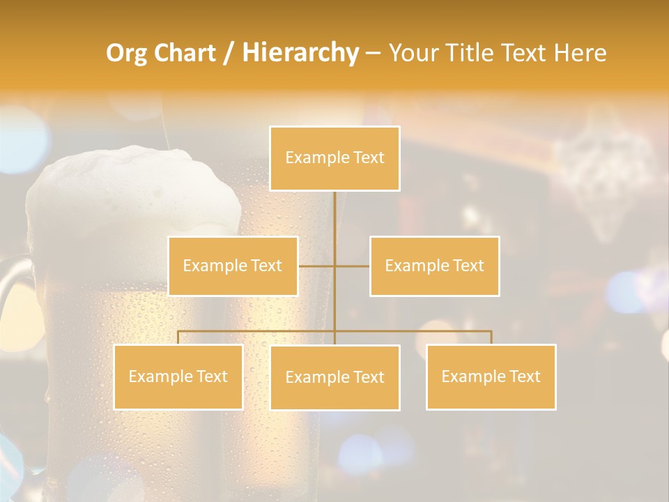 Pub Interior View Through Window With Reflection Of Street Lights PowerPoint Template