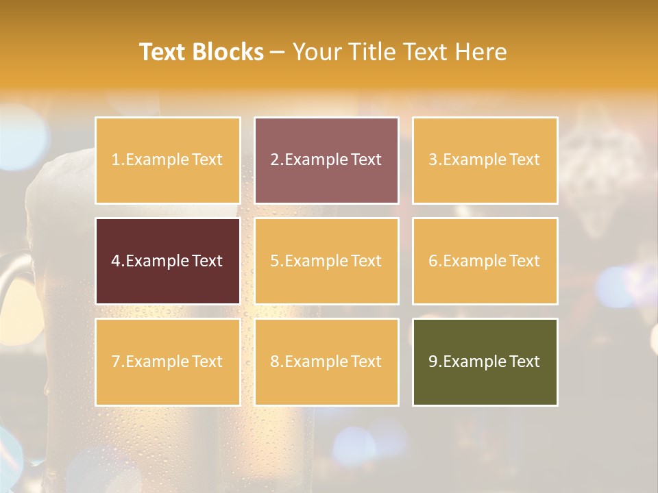 Pub Interior View Through Window With Reflection Of Street Lights PowerPoint Template