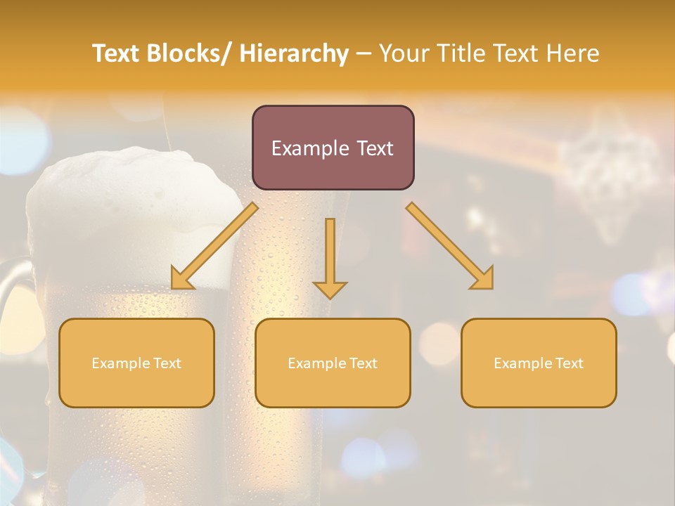 Pub Interior View Through Window With Reflection Of Street Lights PowerPoint Template