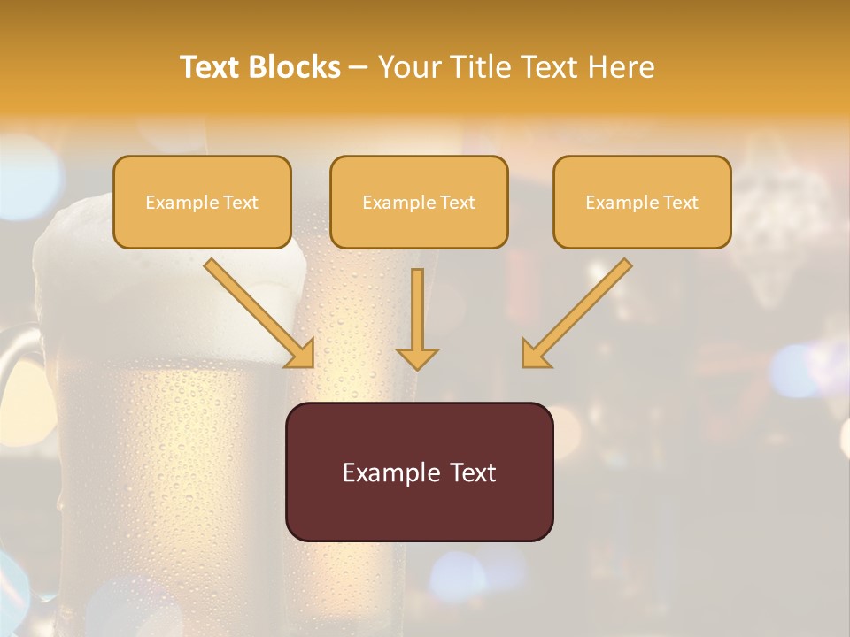 Pub Interior View Through Window With Reflection Of Street Lights PowerPoint Template
