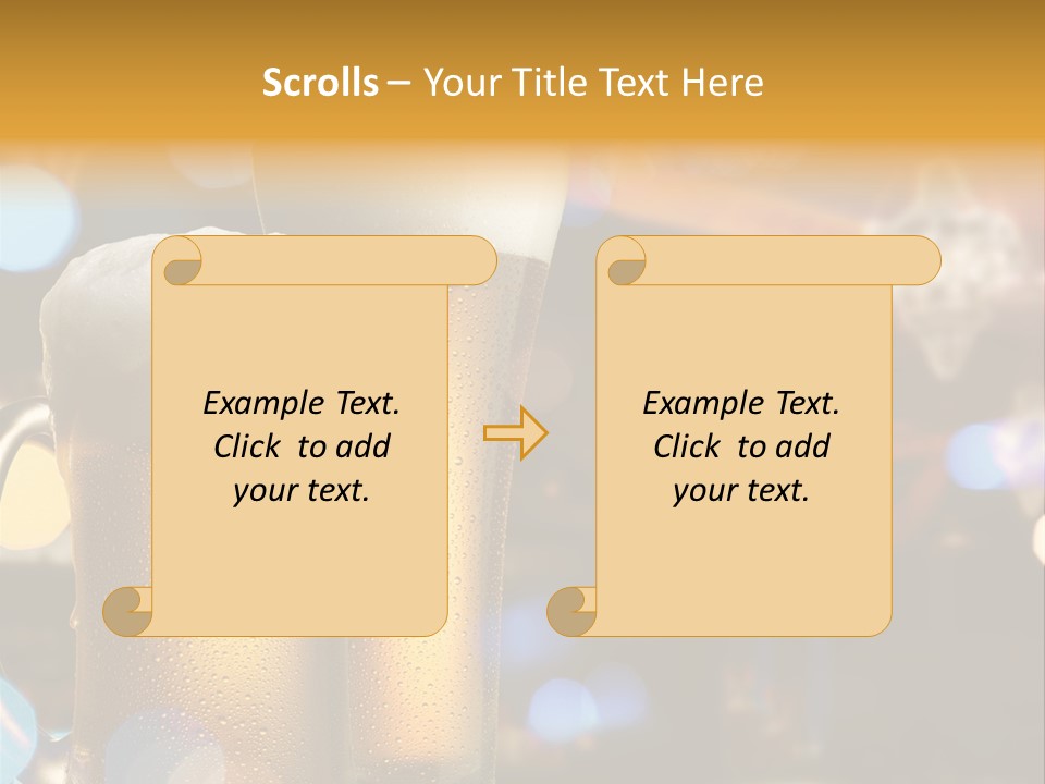 Pub Interior View Through Window With Reflection Of Street Lights PowerPoint Template