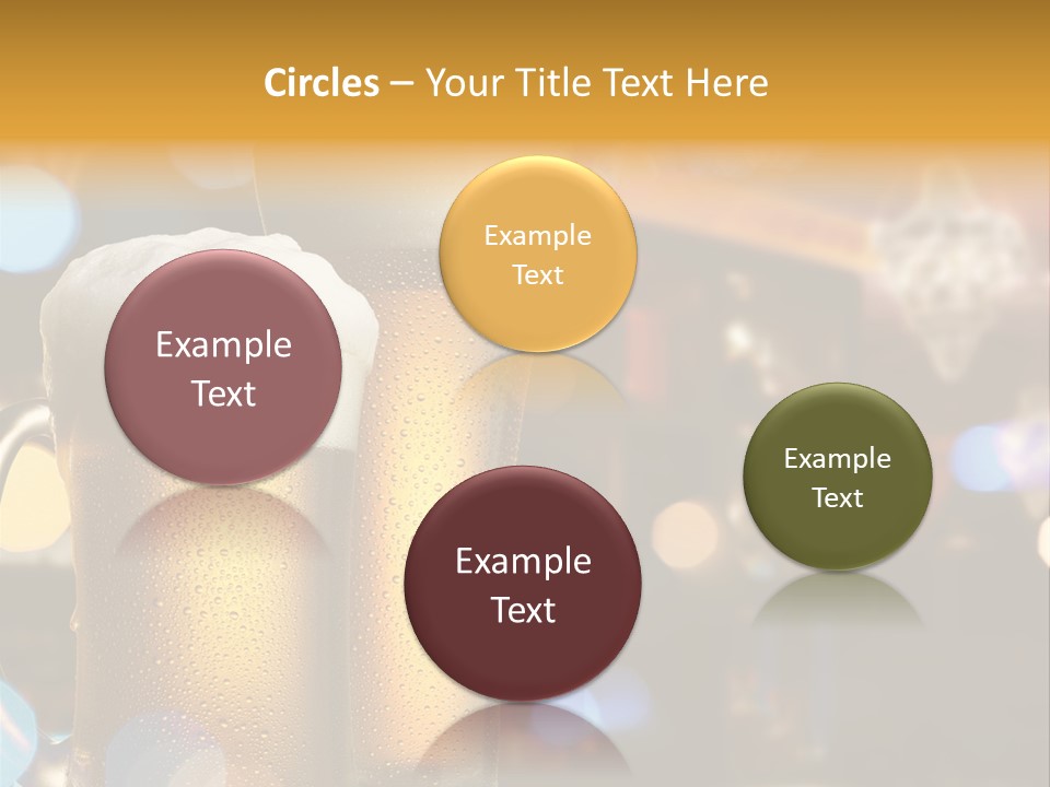 Pub Interior View Through Window With Reflection Of Street Lights PowerPoint Template