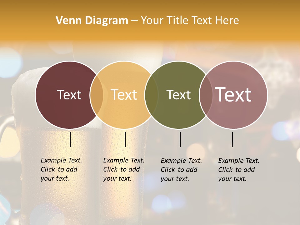 Pub Interior View Through Window With Reflection Of Street Lights PowerPoint Template