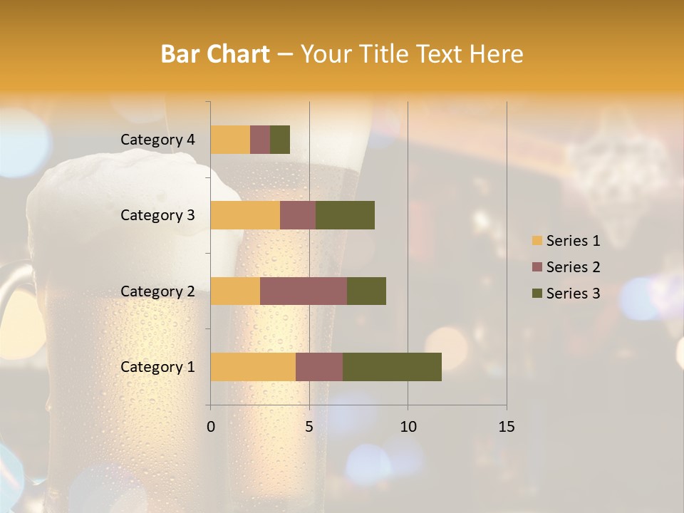 Pub Interior View Through Window With Reflection Of Street Lights PowerPoint Template