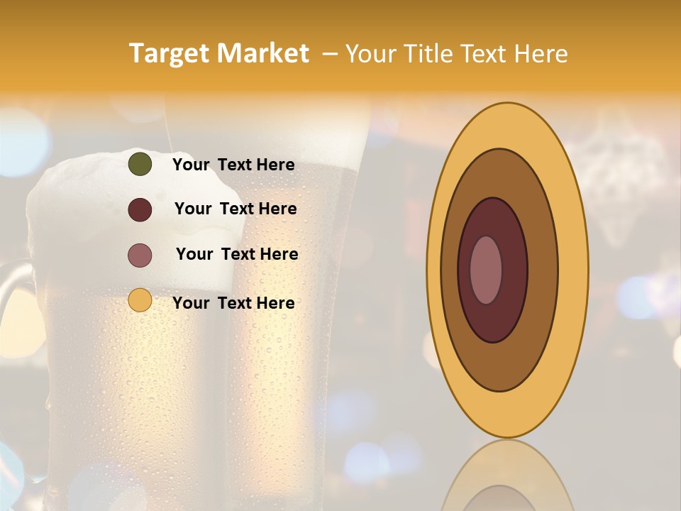 Pub Interior View Through Window With Reflection Of Street Lights PowerPoint Template