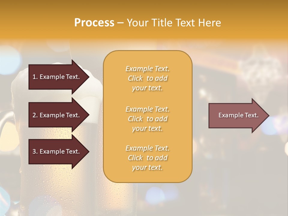 Pub Interior View Through Window With Reflection Of Street Lights PowerPoint Template