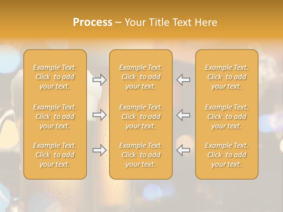 Pub Interior View Through Window With Reflection Of Street Lights PowerPoint Template