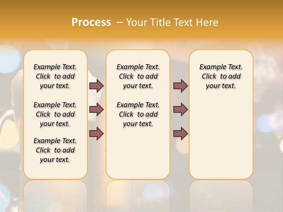 Pub Interior View Through Window With Reflection Of Street Lights PowerPoint Template
