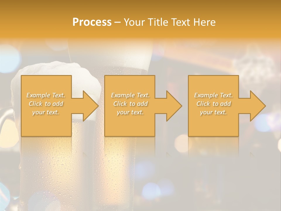 Pub Interior View Through Window With Reflection Of Street Lights PowerPoint Template