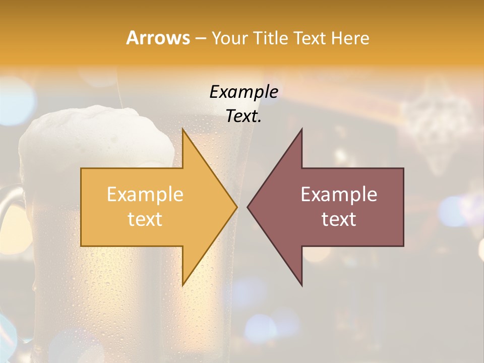 Pub Interior View Through Window With Reflection Of Street Lights PowerPoint Template