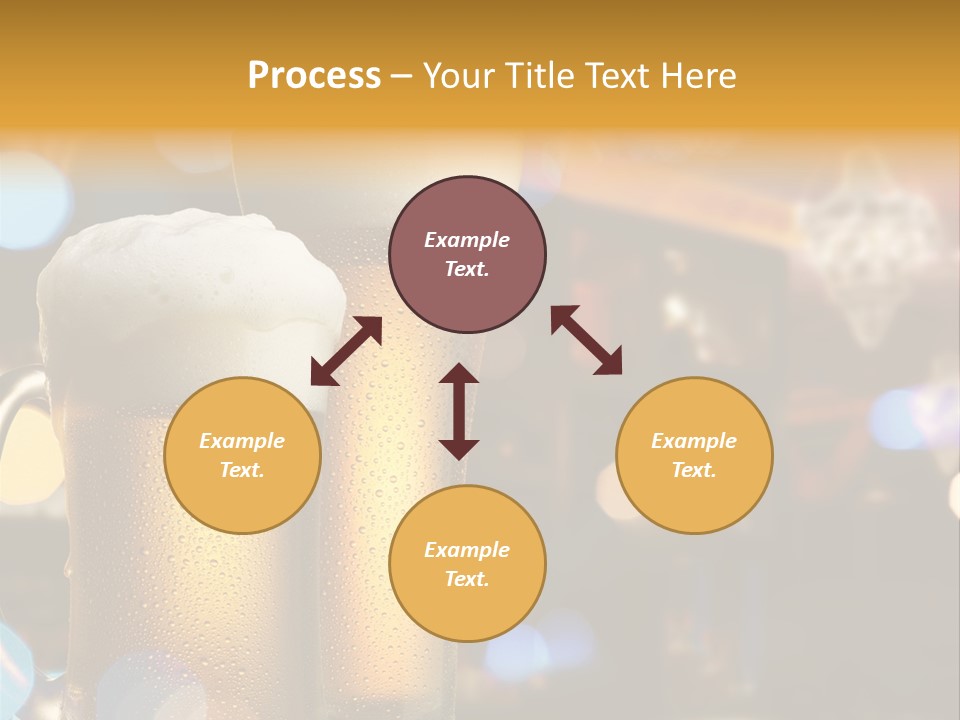 Pub Interior View Through Window With Reflection Of Street Lights PowerPoint Template