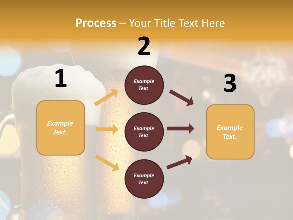 Pub Interior View Through Window With Reflection Of Street Lights PowerPoint Template