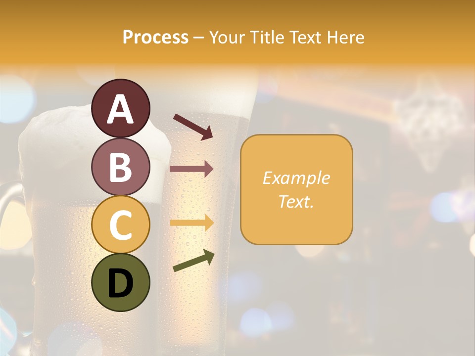 Pub Interior View Through Window With Reflection Of Street Lights PowerPoint Template