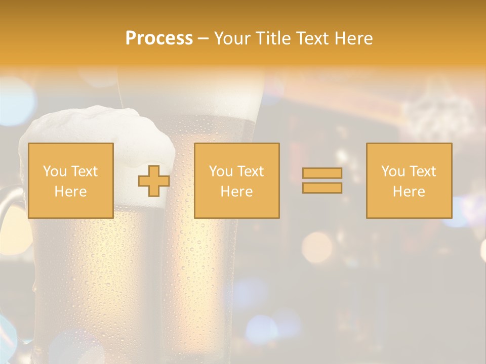 Pub Interior View Through Window With Reflection Of Street Lights PowerPoint Template