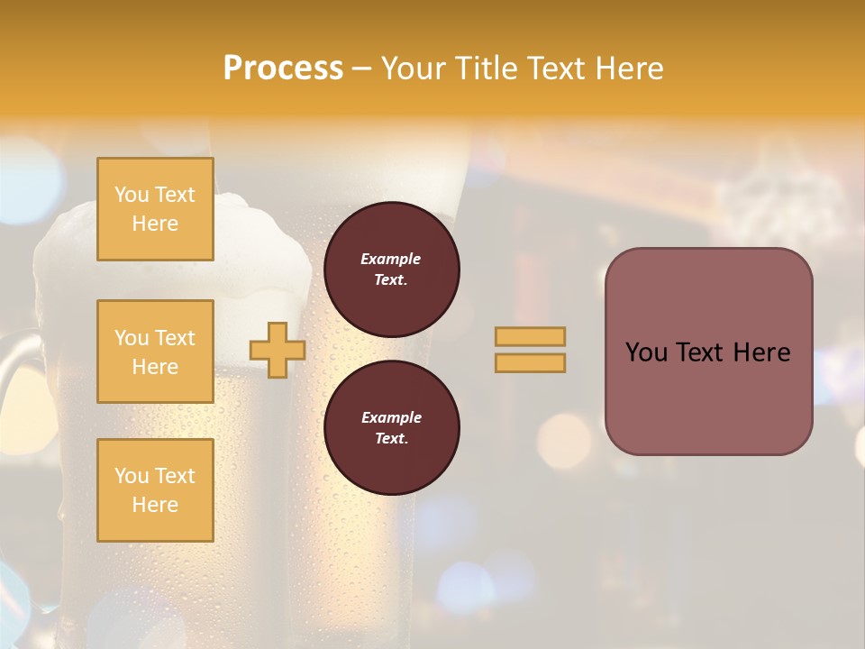 Pub Interior View Through Window With Reflection Of Street Lights PowerPoint Template