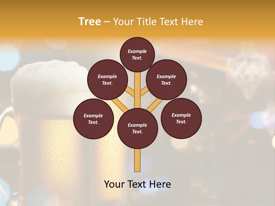 Pub Interior View Through Window With Reflection Of Street Lights PowerPoint Template