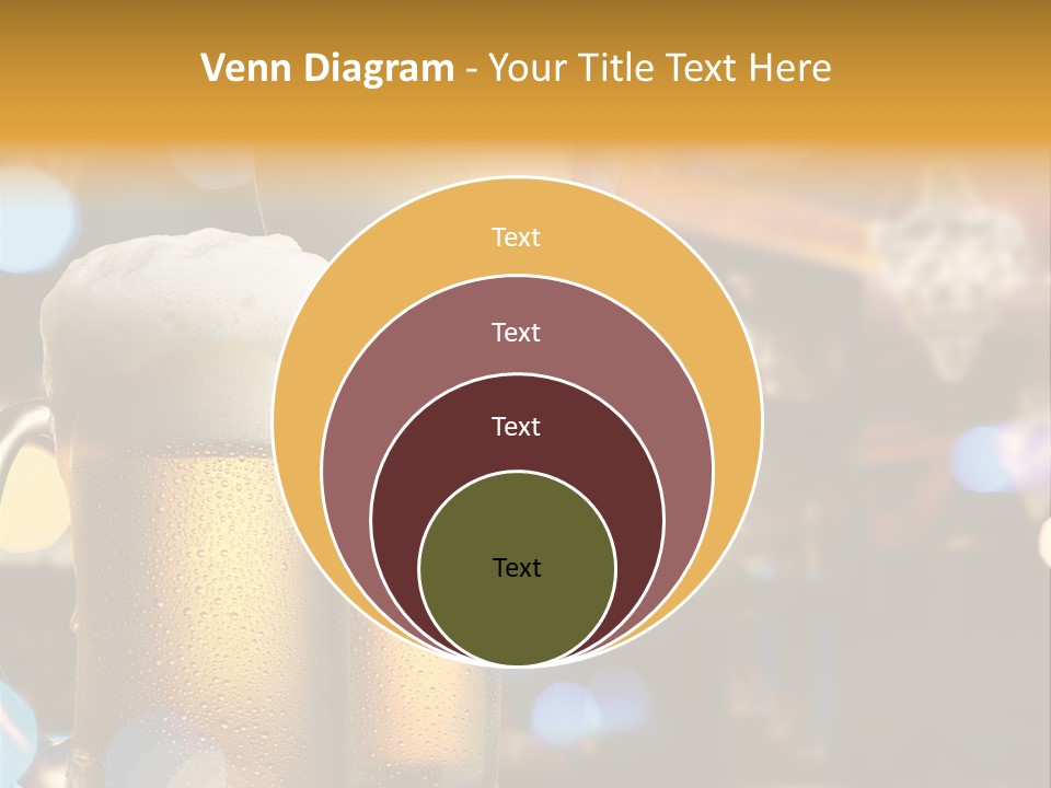 Pub Interior View Through Window With Reflection Of Street Lights PowerPoint Template
