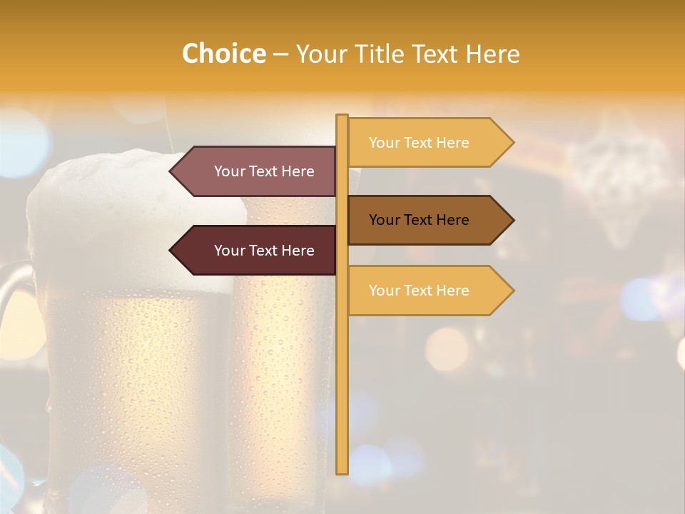 Pub Interior View Through Window With Reflection Of Street Lights PowerPoint Template