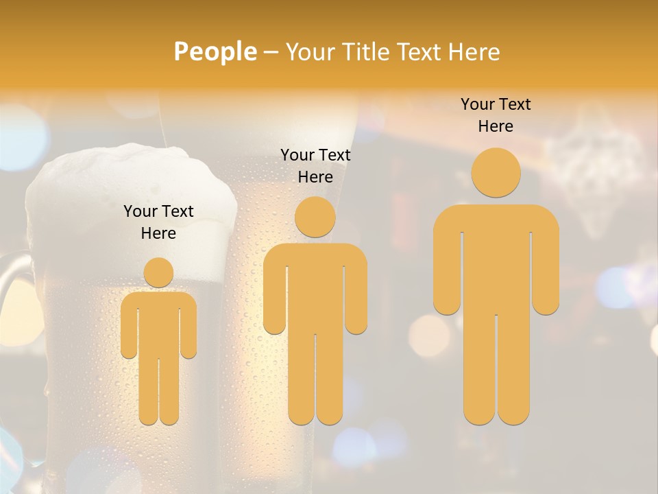 Pub Interior View Through Window With Reflection Of Street Lights PowerPoint Template