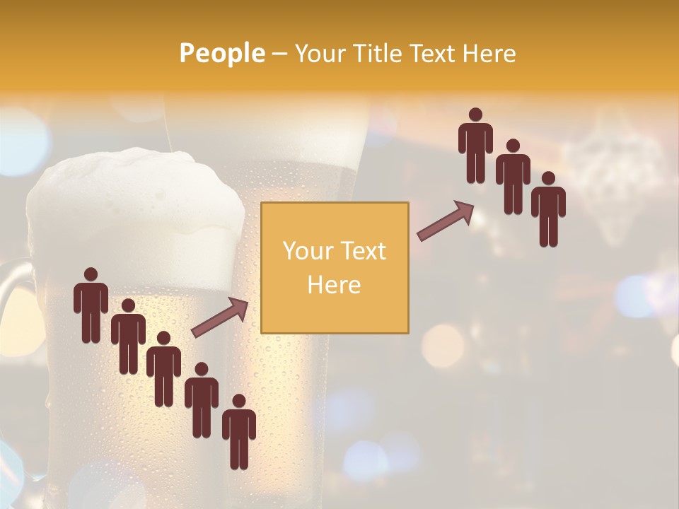 Pub Interior View Through Window With Reflection Of Street Lights PowerPoint Template