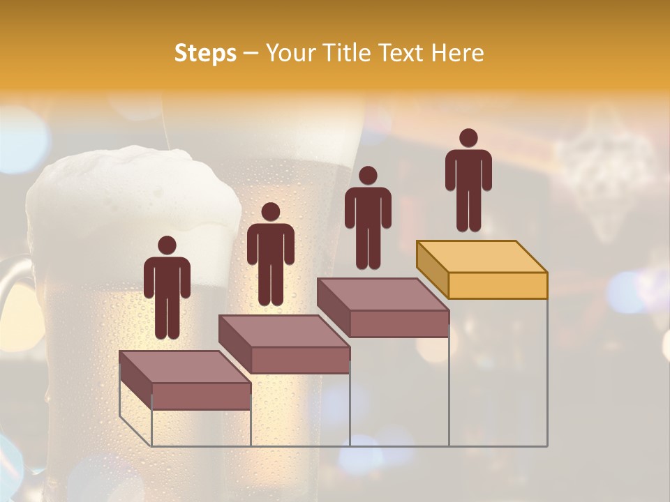 Pub Interior View Through Window With Reflection Of Street Lights PowerPoint Template