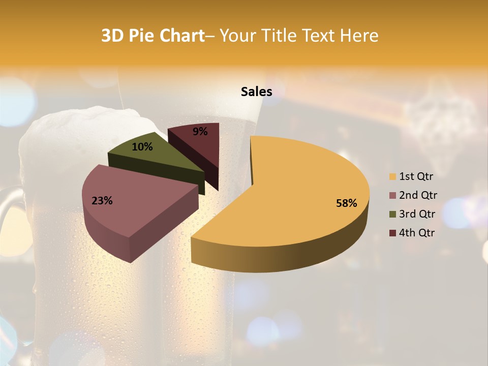 Pub Interior View Through Window With Reflection Of Street Lights PowerPoint Template