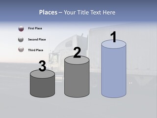 Sunrise Drive - Semi-Truck On The Road. PowerPoint Template