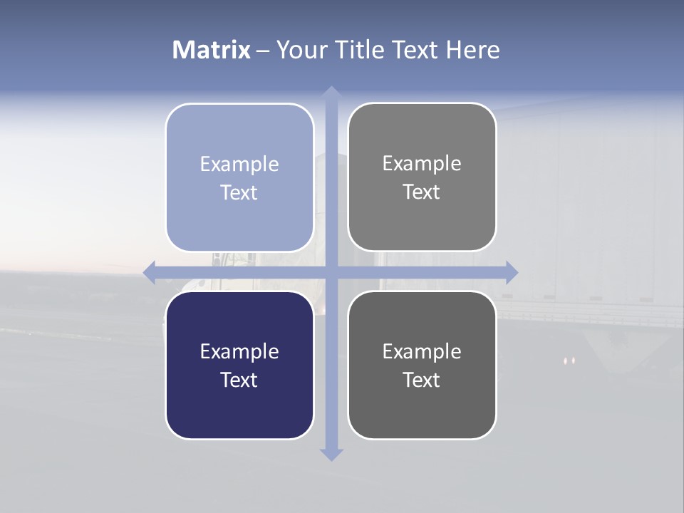 Sunrise Drive - Semi-Truck On The Road. PowerPoint Template
