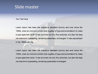 Sunrise Drive - Semi-Truck On The Road. PowerPoint Template