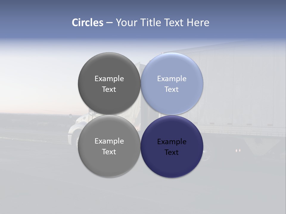 Sunrise Drive - Semi-Truck On The Road. PowerPoint Template