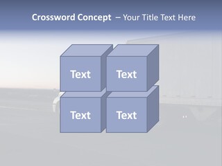 Sunrise Drive - Semi-Truck On The Road. PowerPoint Template