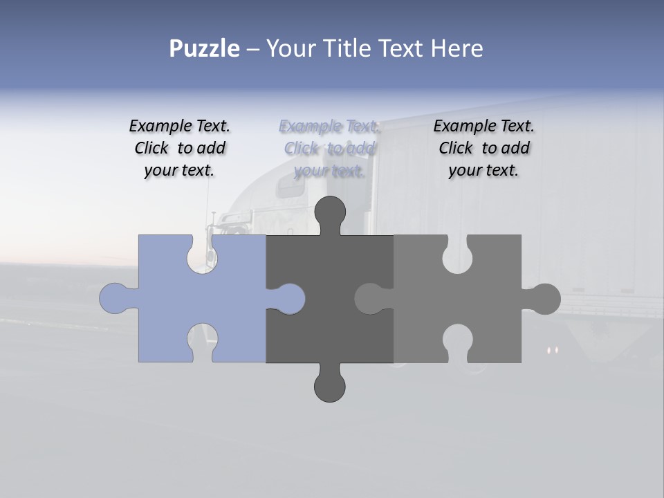 Sunrise Drive - Semi-Truck On The Road. PowerPoint Template