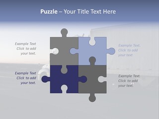 Sunrise Drive - Semi-Truck On The Road. PowerPoint Template