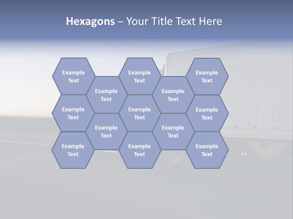 Sunrise Drive - Semi-Truck On The Road. PowerPoint Template