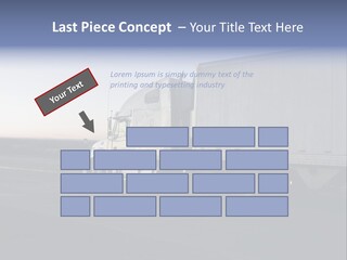 Sunrise Drive - Semi-Truck On The Road. PowerPoint Template