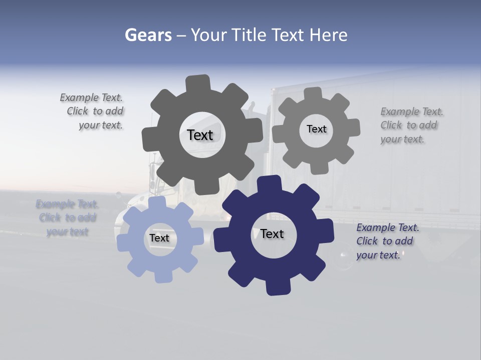Sunrise Drive - Semi-Truck On The Road. PowerPoint Template