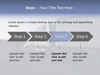 Sunrise Drive - Semi-Truck On The Road. PowerPoint Template