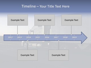 Sunrise Drive - Semi-Truck On The Road. PowerPoint Template