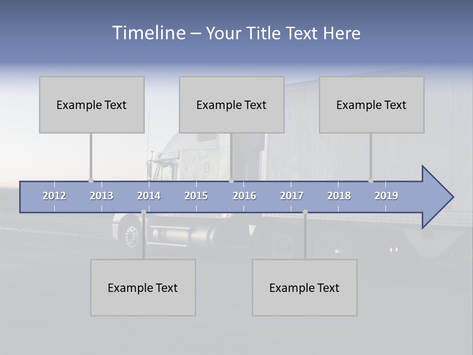 Sunrise Drive - Semi-Truck On The Road. PowerPoint Template