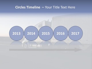 Sunrise Drive - Semi-Truck On The Road. PowerPoint Template