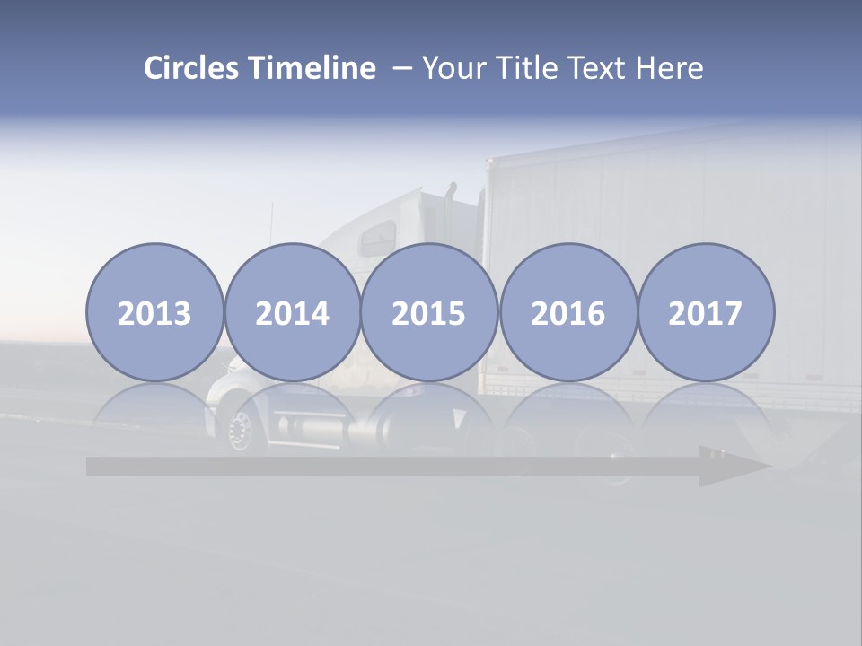 Sunrise Drive - Semi-Truck On The Road. PowerPoint Template