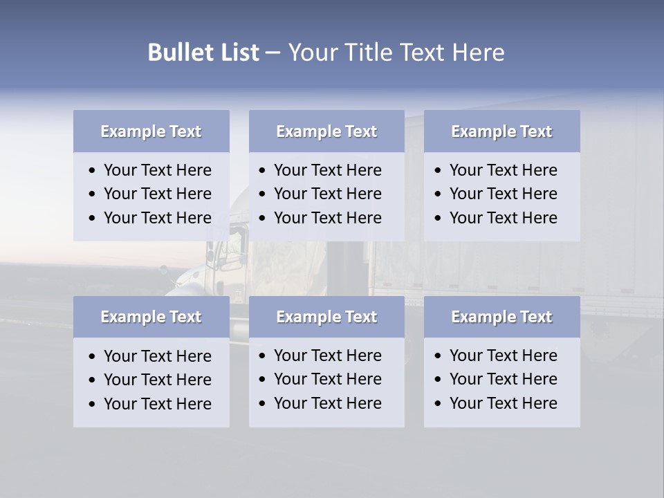 Sunrise Drive - Semi-Truck On The Road. PowerPoint Template