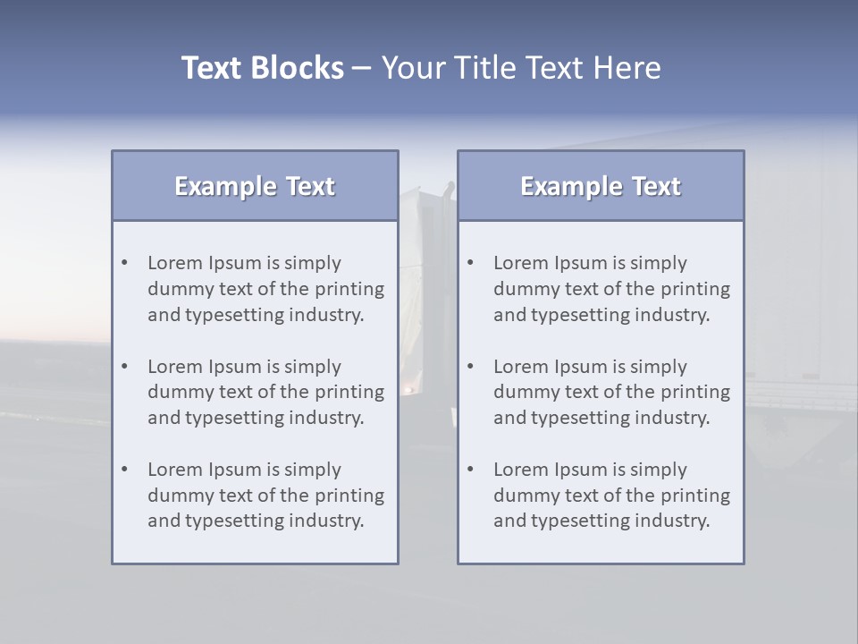 Sunrise Drive - Semi-Truck On The Road. PowerPoint Template