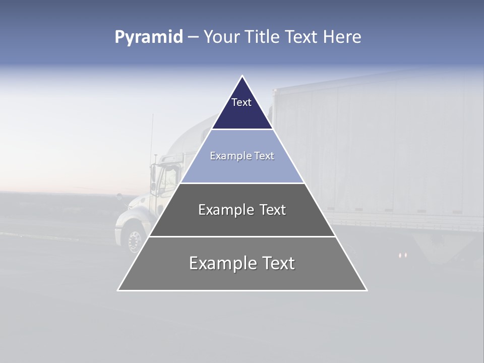 Sunrise Drive - Semi-Truck On The Road. PowerPoint Template